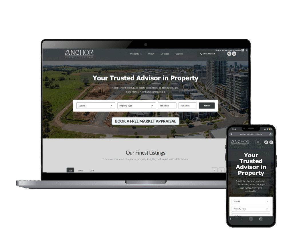 WordPress Development · Property Listings · Search Functionality · UX/UI · Website Design CRM Integration Brand Identity Design